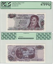 ARGENTINA 10 Pesos 1976 PICK#