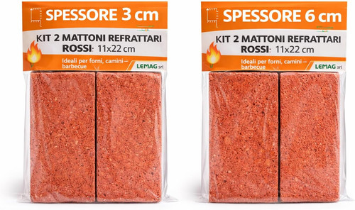 Kit mattoni refrattari rossi - mattoni,