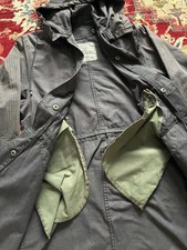 Parka militare vintage coda di pesce giacca clima freddo estremo cotone nero 20x35