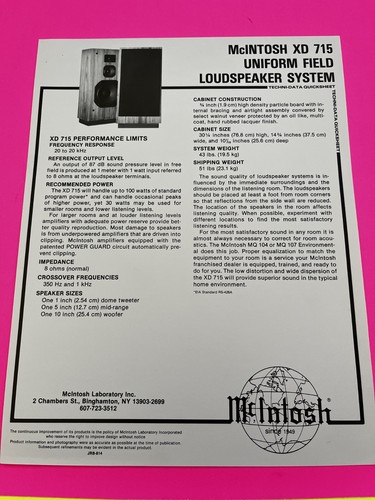 Mcintosh xd715 715 - mcintosh,