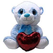 Orso Peluche 45cm Cuore Paillettes Color Pastello Bambini Adulti 