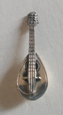 Mandolino vintage in argento massiccio in miniatura con marchio punzonato - Made in Italy