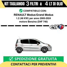 Tagliando per RENAULT Modus/Grand Modus 1.2 48 kw - 4 Lt di ELF + 3 Filtri an...