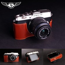 Custodia mezza fotocamera in vera pelle fatta a mano per Olympus EP5 E-P5