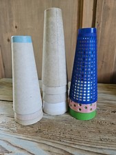 9 coni di cartone Pressato & Plastica per Filato  Rocca Spoletta Cono