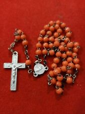 Bellissimo rosario anni '60 in pasta di vetro arancio