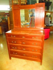 ANTICO CASSETTONE con  MARMO incassato .SPECCHIO bisellato con  intagli, anni'30