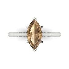 Anello oro solitario diamante champagne simulato 1,5 cttw - regalo anniversario