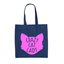 Crazy Cat Lady Rosa - Borsa Tote IN Tela - Gatti Amante Animali Love