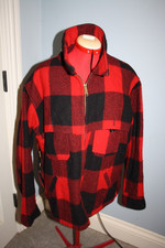 Giacca vintage Woolrich Mackinaw uomo XL lana bufalo quadri trappola cappotto caccia