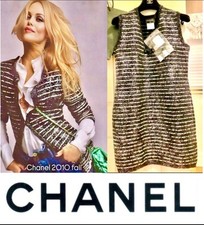 Abito da festa 4K come nuovo Chanel vintage 2010 nero bianco cristallo 34 36 38 2 4 6 S M