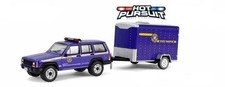 Jeep Cherokee 2001 + Rimorchio Cargo - Polizia di Stato di New York *** Greenlight 1:64