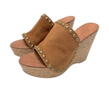 Sandali slide con zeppa scamosciata "Paprika" frassino taglia 37/6US