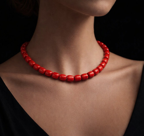 Collana perle tamburo - a,