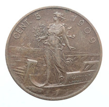 Regno d'Italia Vittorio Emanuele III 5 Centesimi Prora 1909 BB n.c