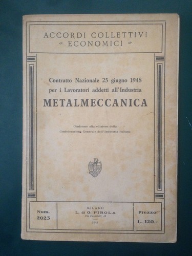 Contratto nazionale 1948 - contratto, i