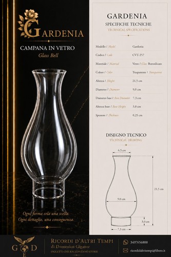 Rif 0012 campana - vetro, per