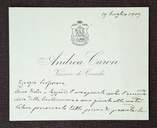 ?? ARCIVESCOVO  ANDREA CARON 1909 ROSA' CENEDA ARGO GENOVA ? RARITA' ?
