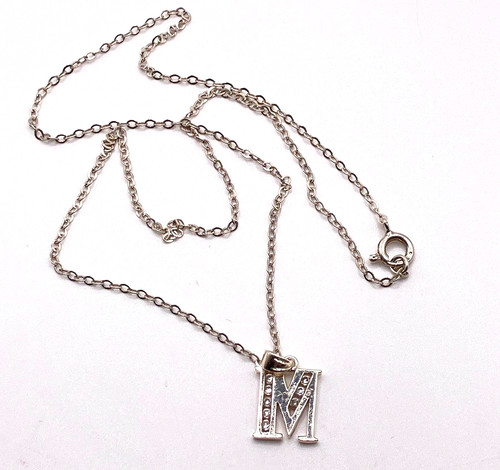 Collana iniziale argento - m,