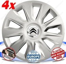SET 4 BORCHIE RUOTA COPRI CERCHI CALOTTE 13 STRATOS SILVER PER CITROEN SAXO