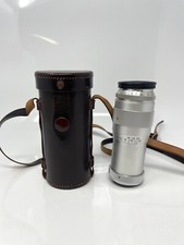 Obiettivo vintage Steinheil Munchen f/135 mm 1:4.5 Culminar con custodia in pelle