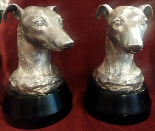 Coppia teste cani argento - coppia,