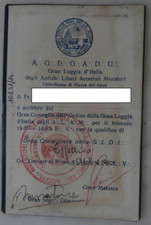 Massoneria Rarissima Tessera 1980 Appartenenza Gran Consiglio Loggia ALAM