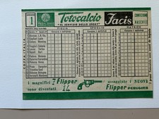 Schedina Totocalcio concorso 1 del 8 - 9 -1963 Coppa Italia non giocata