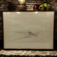 Adriano Di Spilimbergo – 'Casa nella natura', pastello e matita su carta