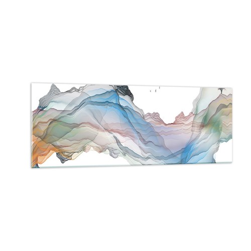 Quadro vetro 140x50cm onde - quadro,