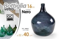 BOTTIGLIA DAMIGIANA ARREDO VASO CENTROTAVOLA LIVING CLASSICO MODERNO NERO 40*32