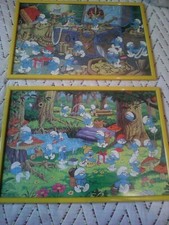 2 BELLISSIMI QUADRI CON 2  ' PUZZLE '  COMPLETI :  ' I PUFFI  '  !!!!!!