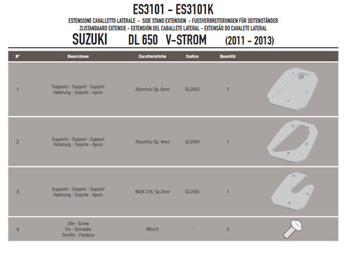 Givi kit estensione cavalletto - estensione,
