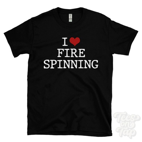Maglietta love fire spinning - maglietta,