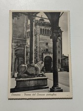  CREMONA PIAZZA DEL COMUNE DETTAGLIO CARTOLINA ANTICA BIANCO E NERO VIAGGIATA