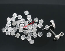 200pz Ferma orecchini gommini  fiore 4x4mm monachelle