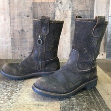 Fiorentini Baker Side Zip Brown Suede Boots Womens EUR 36 US 6