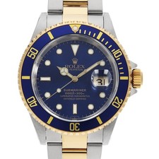 ROLEX SUBMARINER Date 16613 blu numero U uomo di seconda mano