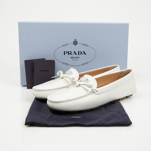 Prada ribbon driving loafers - ribbon,