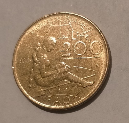 Moneta 200 lire rara fao - rara,