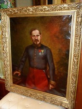 800'-RITRATTO GENERALE CON MEDAGLIA-OLIO SU TELA-CORNICE DORATA-FIRMATO MEYER