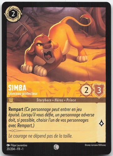 Carte lorcana simba 204 - lorcana, 20/204