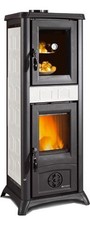 La Nordica-Extraflame Stufa a Legna Ghisa 7kW 206 m3 Maiolica Bianco Gemma Forno