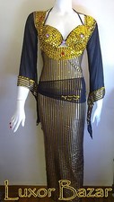 Costume danza del ventre egiziana abito Saidi, Baladi Galabeya, Fallahi Abaya...