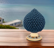 Pigne in Ceramica di Caltagirone Pigna Siciliana Blu Grande Dipinta a Mano Fiori