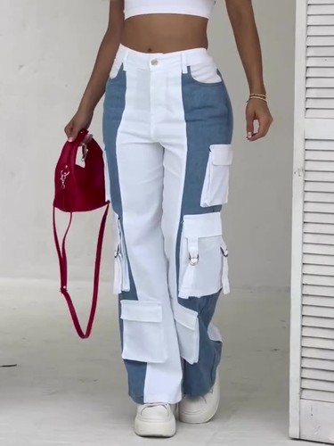 Jeans cargo donna tasche - cargo,