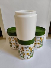 4 BARATTOLI VINTAGE CERVE zucchero sale coffee + 3 tappi e guarnizioni