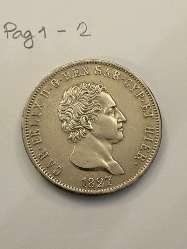 Regno sardegna lire carlo - regno, 5