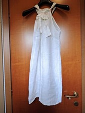 Vestito bianco in lino senza maniche 