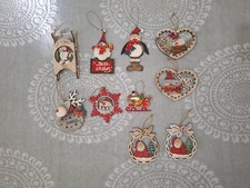 10 DECORAZIONI ALBERO DI NATALE IN LEGNO